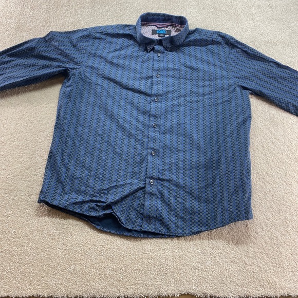 Cody James Core Shirt Mens Large Blue Geometric Print Button Down Long Sleeve - Picture 6 of 9